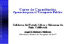 Curso de capacitación enfocado a la operacion del transporte público 